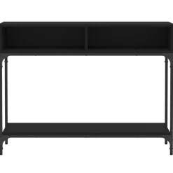 vidaXL Mesa consola madera de ingeniería negra 100x30,5x75 cm Negro