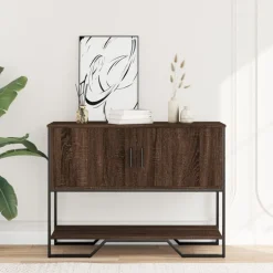 vidaXL Mesas-Mesa consola madera de ingeniería marrón roble 100x35x74,5 cm
