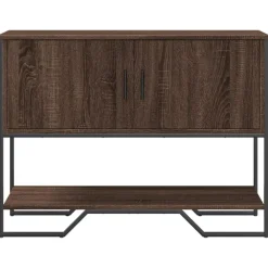vidaXL Mesas-Mesa consola madera de ingeniería marrón roble 100x35x74,5 cm