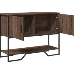 vidaXL Mesas-Mesa consola madera de ingeniería marrón roble 100x35x74,5 cm
