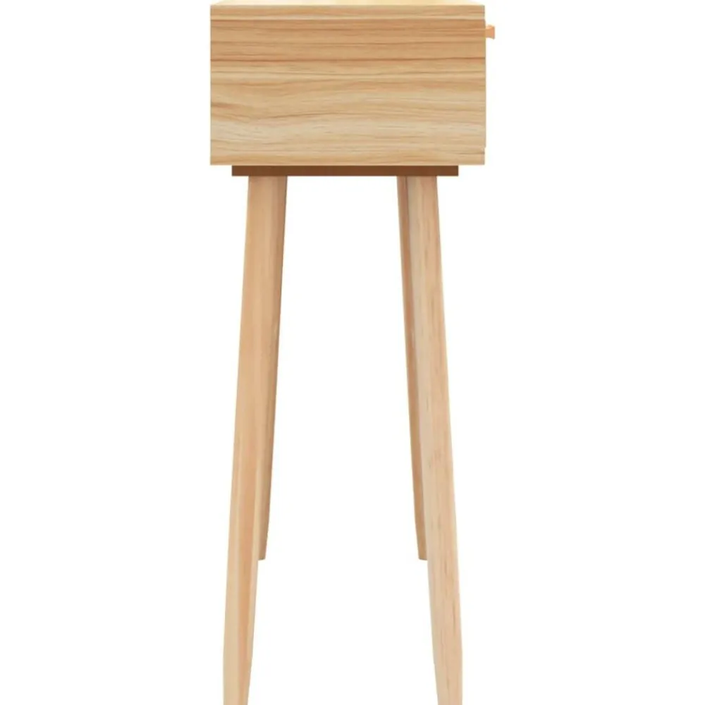 vidaXL Mesa consola madera pino maciza ratán natural marrón 80x30x75cm Marrón Outlet