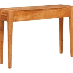 vidaXL Mesas-Mesa Consola Marrón 110 x 30 x 80 cm Madera de Acacia Sólida