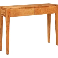 vidaXL Mesas-Mesa Consola Marrón 110 x 30 x 80 cm Madera de Acacia Sólida