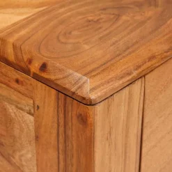 vidaXL Mesas-Mesa Consola Marrón 110 x 30 x 80 cm Madera de Acacia Sólida