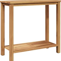 vidaXL Mesa Consola Marrón 85 x 35 x 75 cm Madera de teca maciza Discount