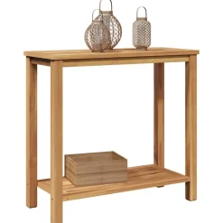 vidaXL Mesa Consola Marrón 85 x 35 x 75 cm Madera de teca maciza Discount