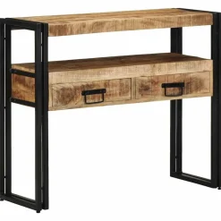 vidaXL Mesas-Mesa Consola Marrón 90 x 33 x 75 cm Madera de mango maciza