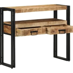 vidaXL Mesas-Mesa Consola Marrón 90 x 33 x 75 cm Madera de mango maciza