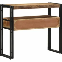 vidaXL Mesas-Mesa Consola Marrón 90 x 33 x 75 cm Madera de mango maciza