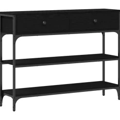 vidaXL Mesa Consola 100 x 25 x 75 cm Madera de ingeniería Roble negro
