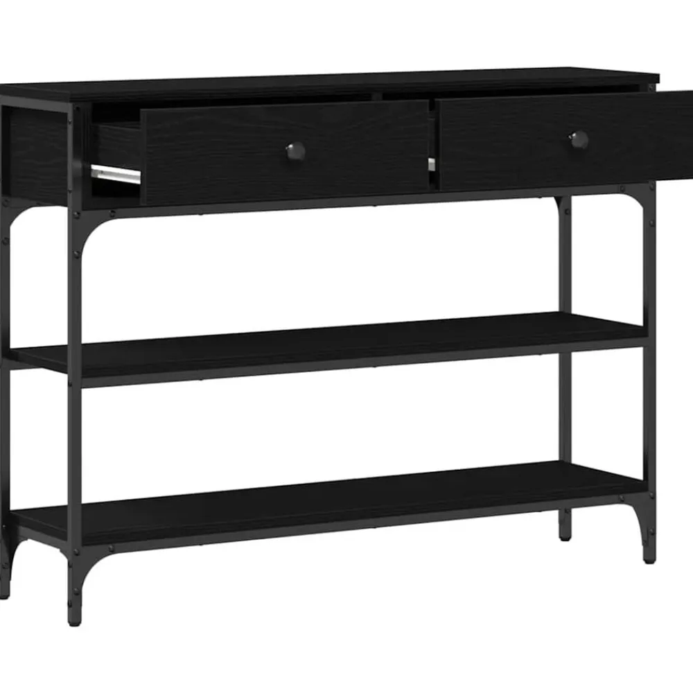 vidaXL Mesa Consola 100 x 25 x 75 cm Madera de ingeniería Roble negro