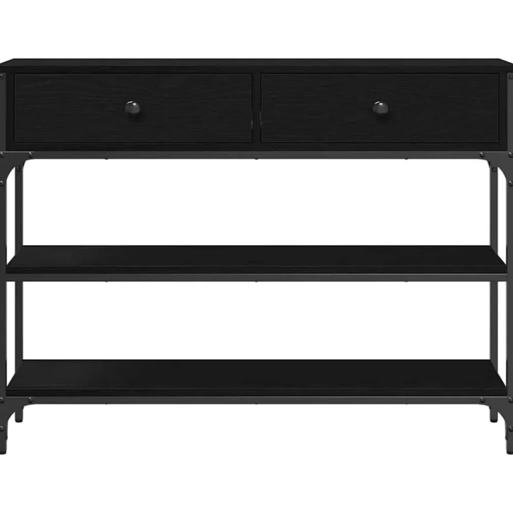 vidaXL Mesa Consola 100 x 25 x 75 cm Madera de ingeniería Roble negro
