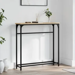 vidaXL Mesas-Mesa consola 75x19,5x75 cm madera de ingeniería