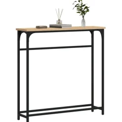vidaXL Mesas-Mesa consola 75x19,5x75 cm madera de ingeniería