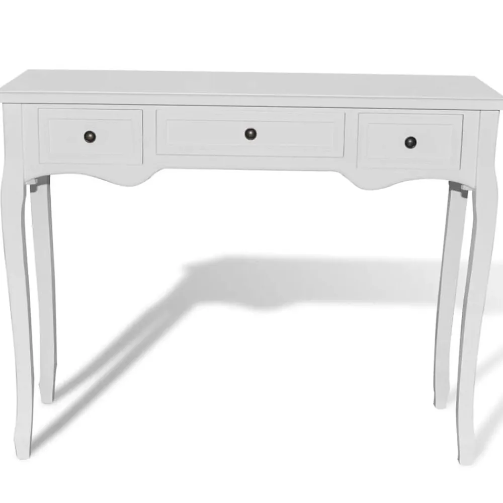 vidaXL Mesas-Mesa consola tocador con tres cajones s