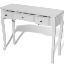 vidaXL Mesas-Mesa consola tocador con tres cajones s