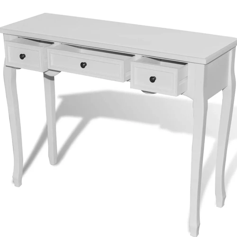 vidaXL Mesas-Mesa consola tocador con tres cajones s