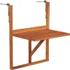 vidaXL Mesa de balcón colgante madera de acacia maciza 64,5x44x80 cm