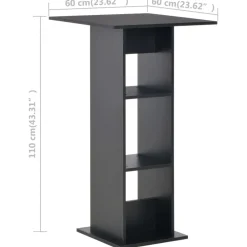 vidaXL Mesas-Mesa de bar color 60x60x110 cm