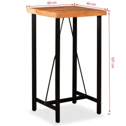 vidaXL Mesas-Mesa de bar de madera maciza de acacia 60x60x107 cm