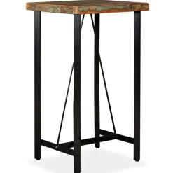 vidaXL Mesas-Mesa de bar de madera maciza reciclada 60x60x107 cm