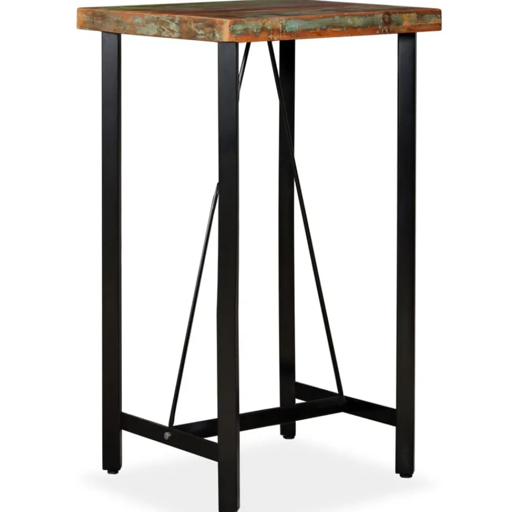 vidaXL Mesas-Mesa de bar de madera maciza reciclada 60x60x107 cm