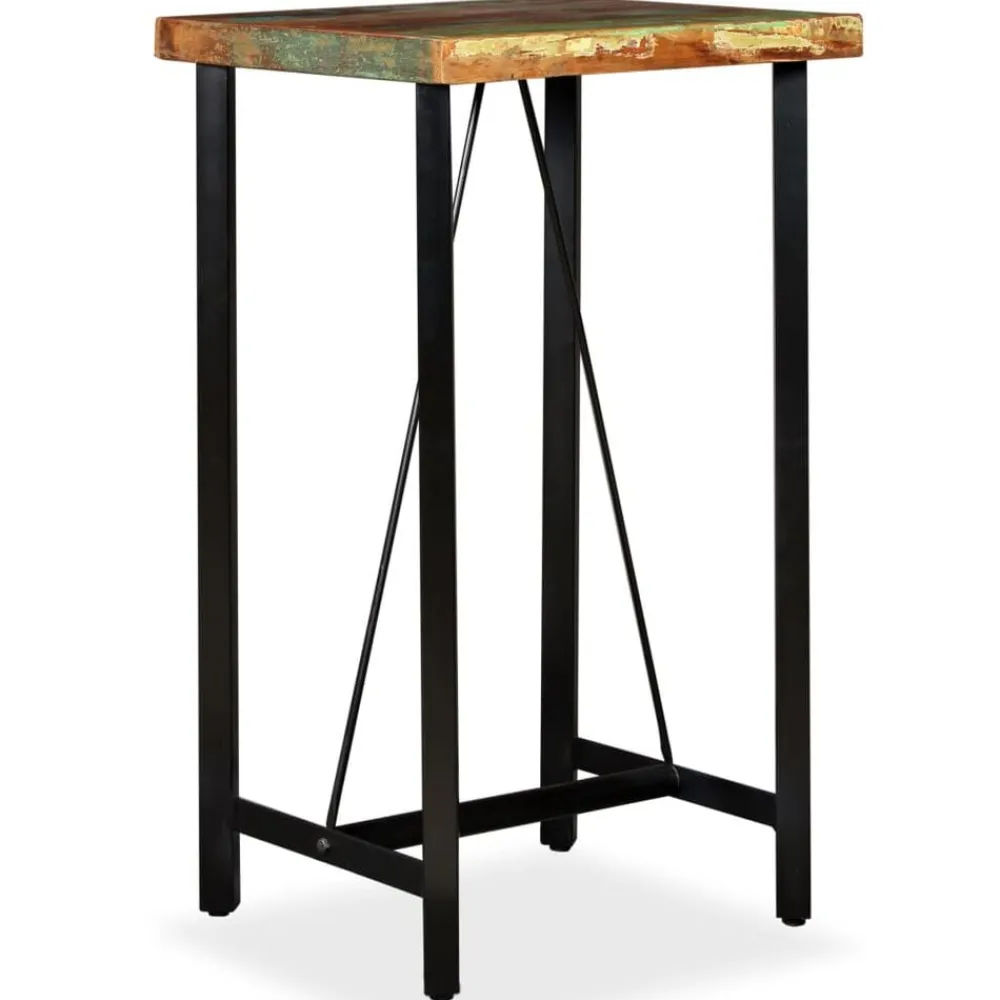 vidaXL Mesas-Mesa de bar de madera maciza reciclada 60x60x107 cm