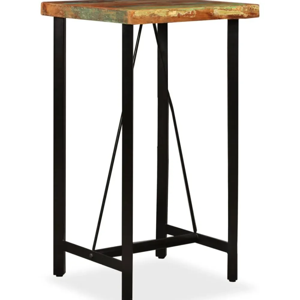 vidaXL Mesas-Mesa de bar de madera maciza reciclada 60x60x107 cm
