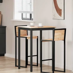 vidaXL Mesa de Bar 70 x 70 x 105 cm Madera de pino macizo Natural Discount