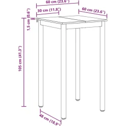vidaXL Mesas-Mesa de barra de pie Madera de ingeniería