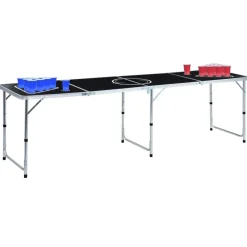 vidaXL Mesa de beer pong plegable con tazas y bolas de 240 cm