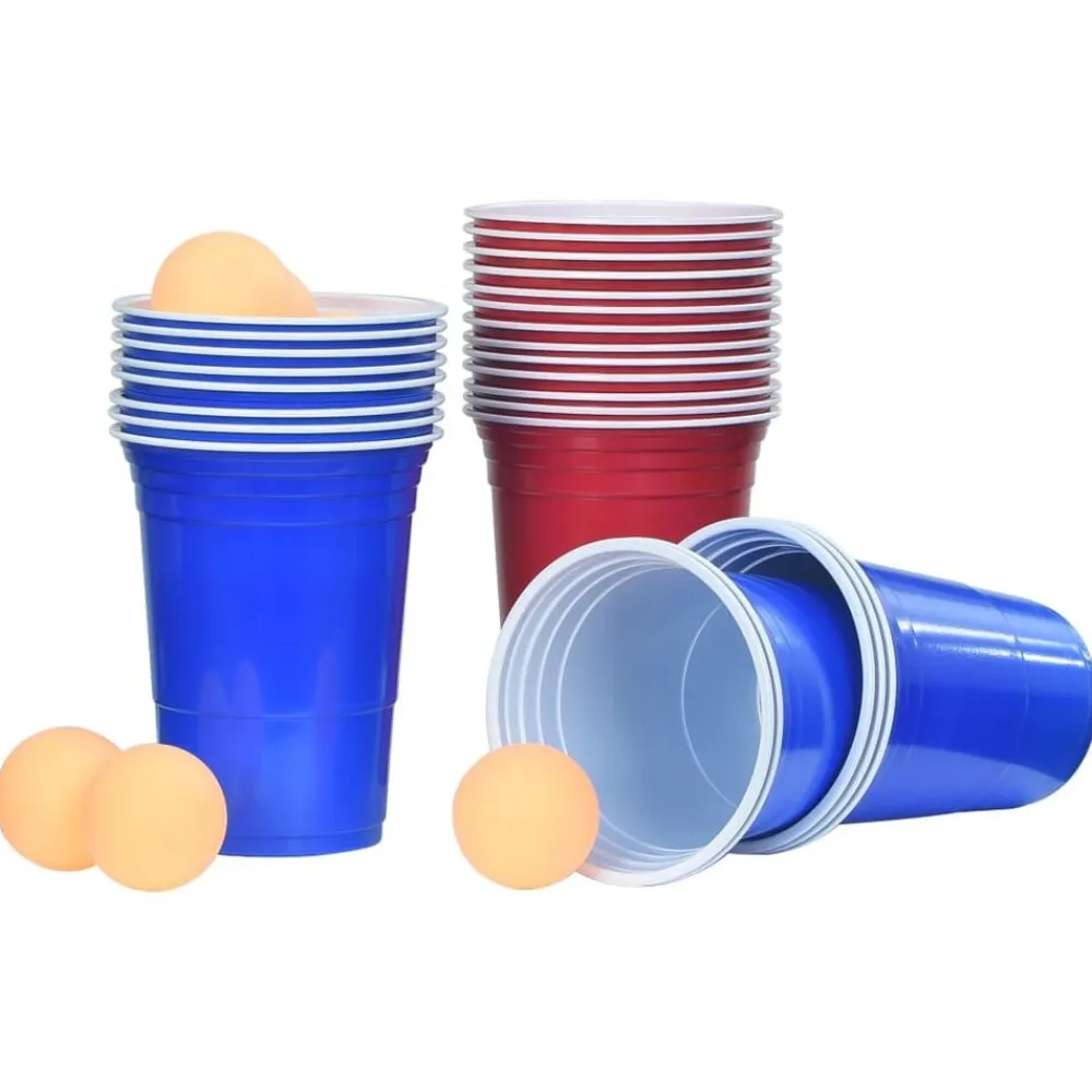 vidaXL Mesa de beer pong plegable con tazas y bolas de 240 cm