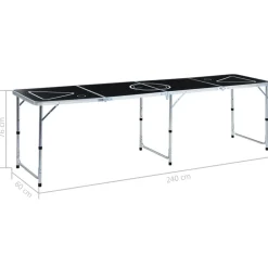 vidaXL Mesa de beer pong plegable con tazas y bolas de 240 cm
