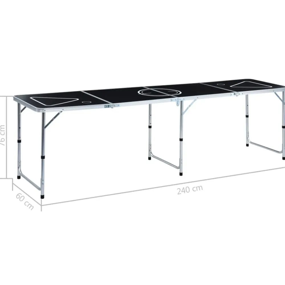 vidaXL Mesa de beer pong plegable con tazas y bolas de 240 cm