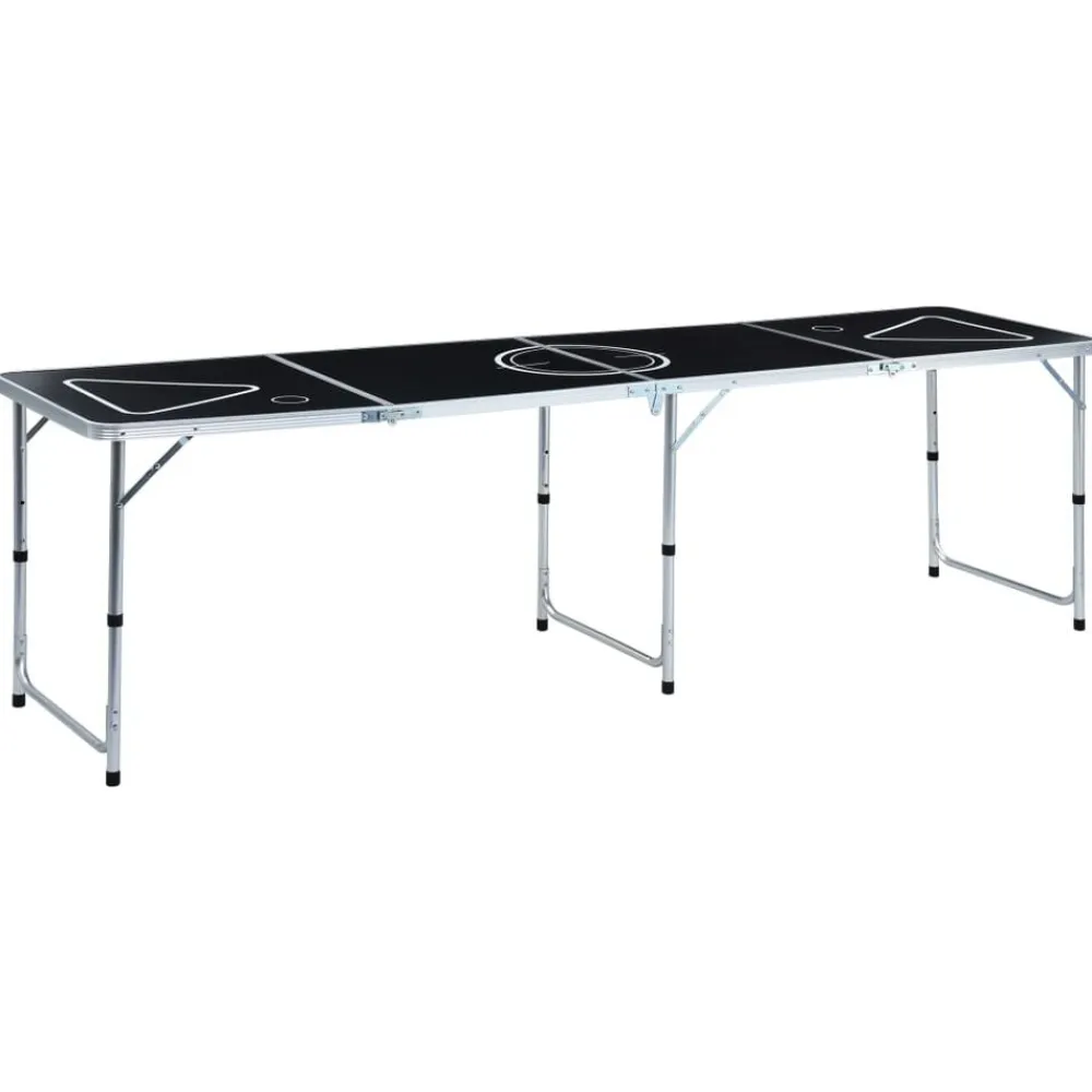 vidaXL Mesa de beer pong plegable con tazas y bolas de 240 cm