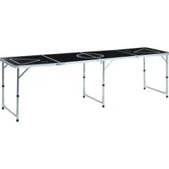 vidaXL Mesa de beer pong plegable negro 240 cm New