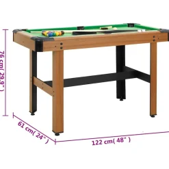 vidaXL Mesa de billar de 4 pies marrón 122x61x76 cm Clearance