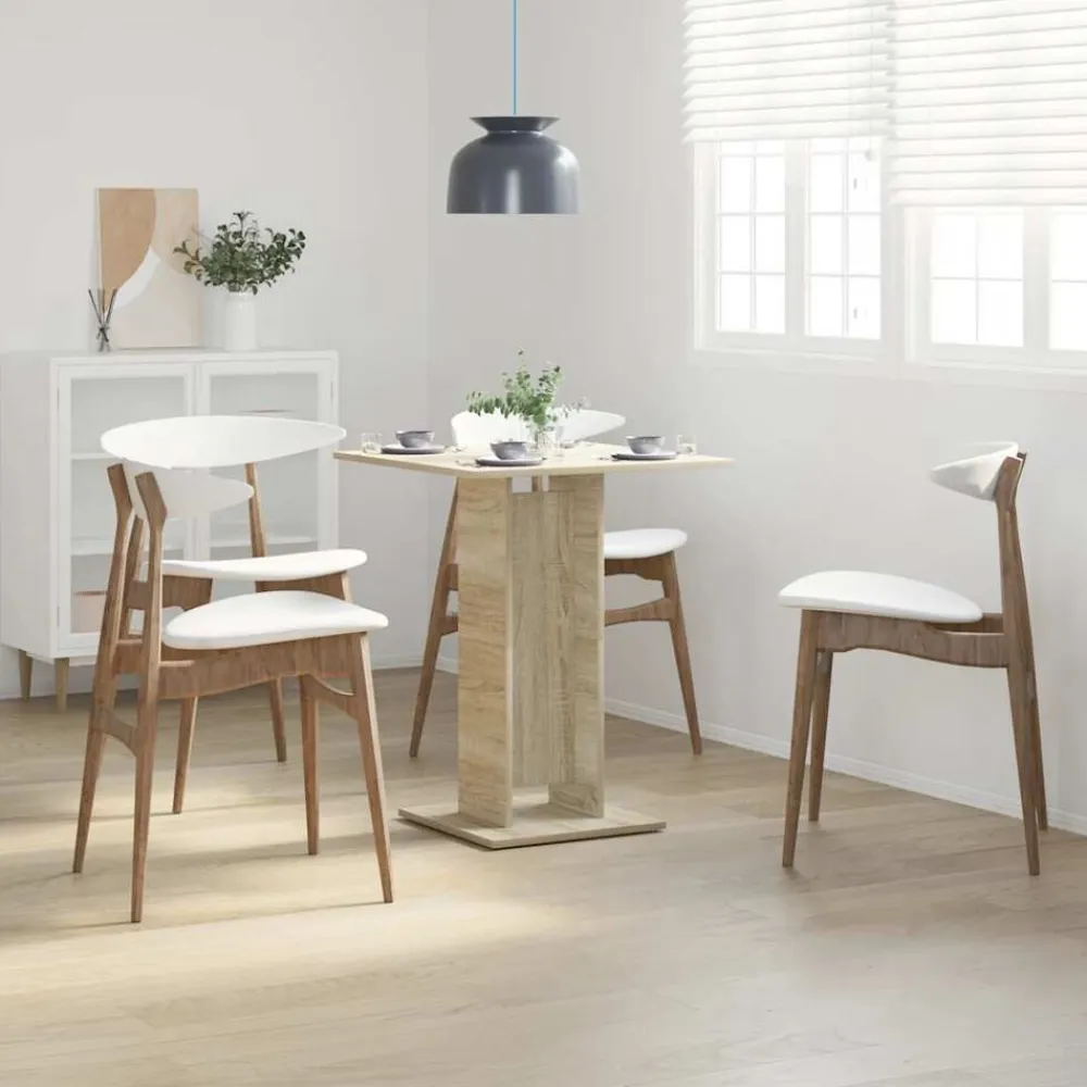 vidaXL Mesa de bistró contrachapada color 60x60x75 cm Roble Sonoma Best