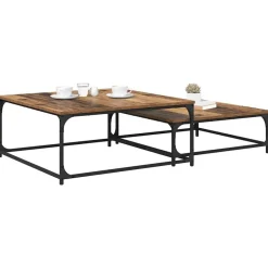 vidaXL Mesas-Mesa de Café 2 pcs Madera de ingeniería