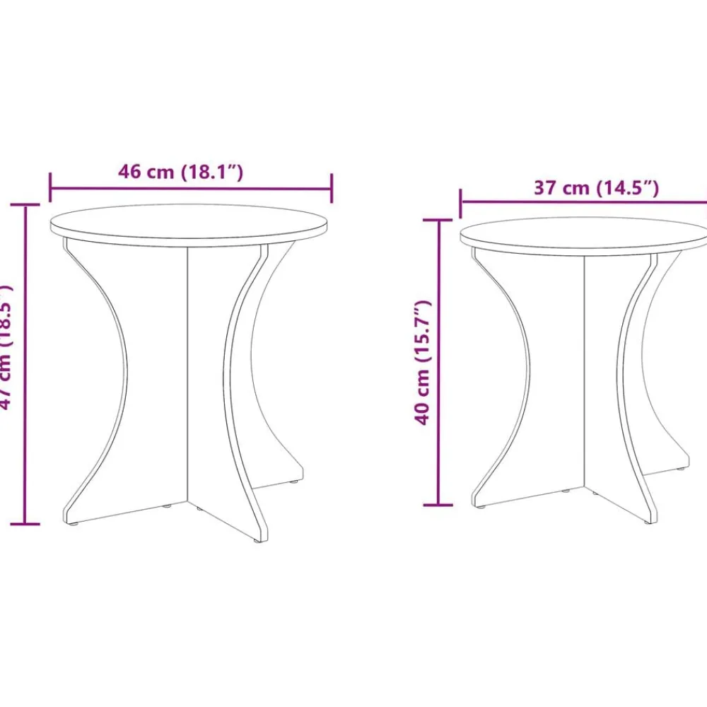 vidaXL Mesas-Mesa de Café 2 pcs Marrón cera Madera maciza de pino