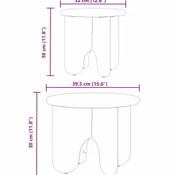 vidaXL Mesas-Mesa de Café 2 pcs Marrón cera Madera maciza de Pino