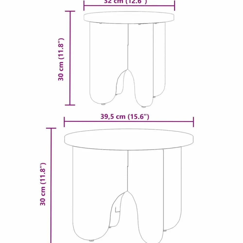 vidaXL Mesas-Mesa de Café 2 pcs Marrón cera Madera maciza de Pino