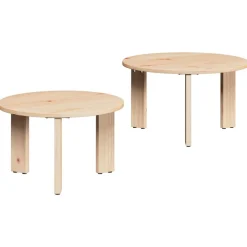 vidaXL Mesas-Mesa de Café 2 pcs Madera maciza de Pino