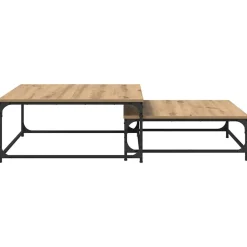 vidaXL Mesa de Café 2 pcs Roble artesanal Madera de ingeniería Roble artisan Sale
