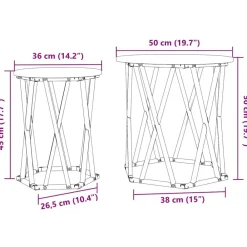 vidaXL Mesas-Mesa de Café 2 pcs Madera Ingenierizada y Acero
