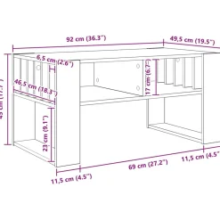 vidaXL Mesa de Café 92 x 49,5 x 45 cm Madera de ingeniería White Discount