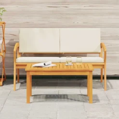 vidaXL Mesa de Café Aceite Natural Madera de Acacia Sólida Sale