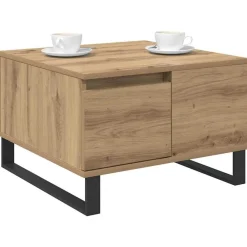vidaXL Mesa de Café con cajón Roble artesanal 55 x 55 x 36,5 cm Roble artisan Clearance