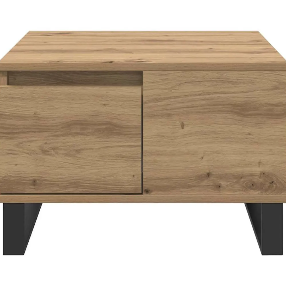 vidaXL Mesa de Café con cajón Roble artesanal 55 x 55 x 36,5 cm Roble artisan Clearance