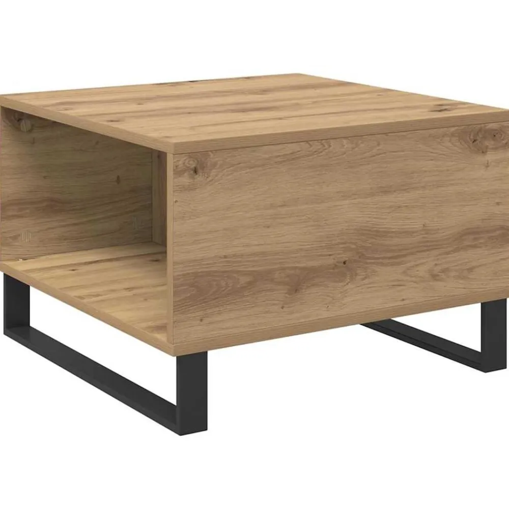 vidaXL Mesa de Café con cajón Roble artesanal 55 x 55 x 36,5 cm Roble artisan Clearance